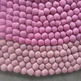 Berry Blush Felt Ball Rug