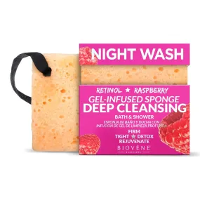 Biovene Night Wash Deep Cleansing Retinol & Raspberry Gel-Infused Sponge 75GM