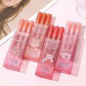 Dragon Ranee - 3pcs Cartoon Mirror Lip Gloss Hydrating & Moisturizing