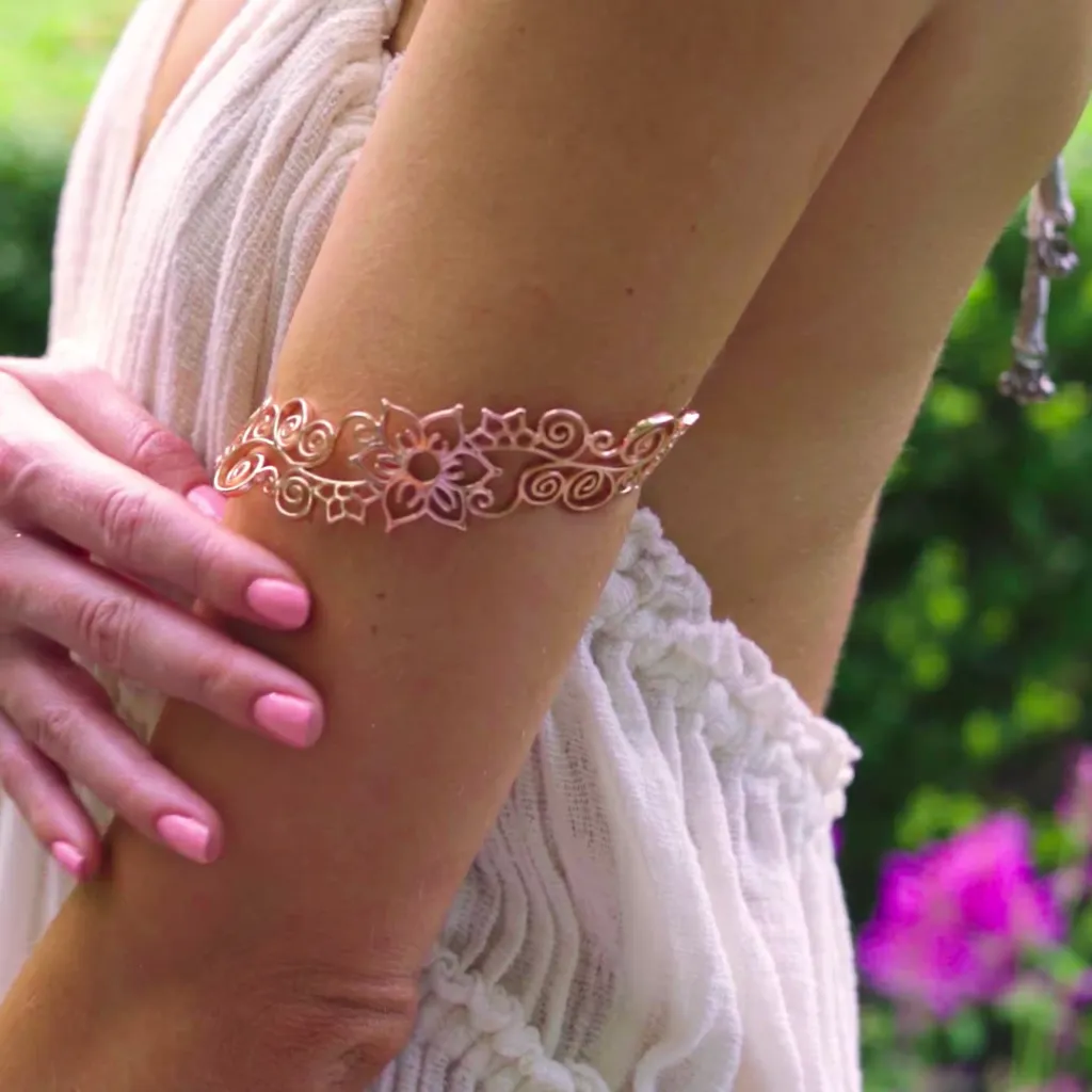 Flower Arm Cuff Bracelet