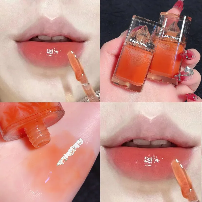 Ice Mountain Lip Gloss Mirror Transparent Lip Oil Crystal Jelly Lip Glaze Long Lasting Moisturizing Liquid Lipstick Lip Cosmetic