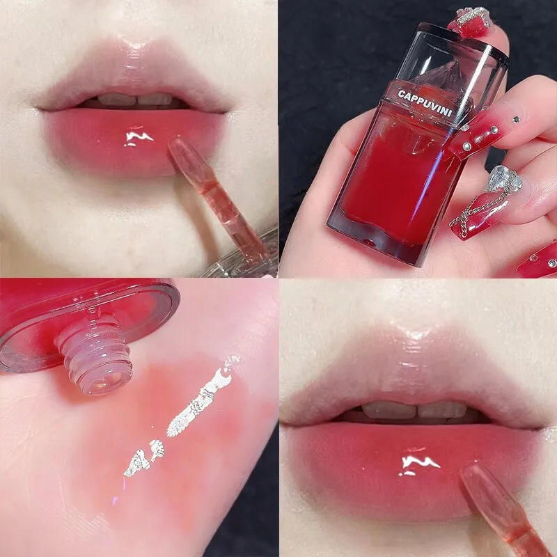 Ice Mountain Lip Gloss Mirror Transparent Lip Oil Crystal Jelly Lip Glaze Long Lasting Moisturizing Liquid Lipstick Lip Cosmetic
