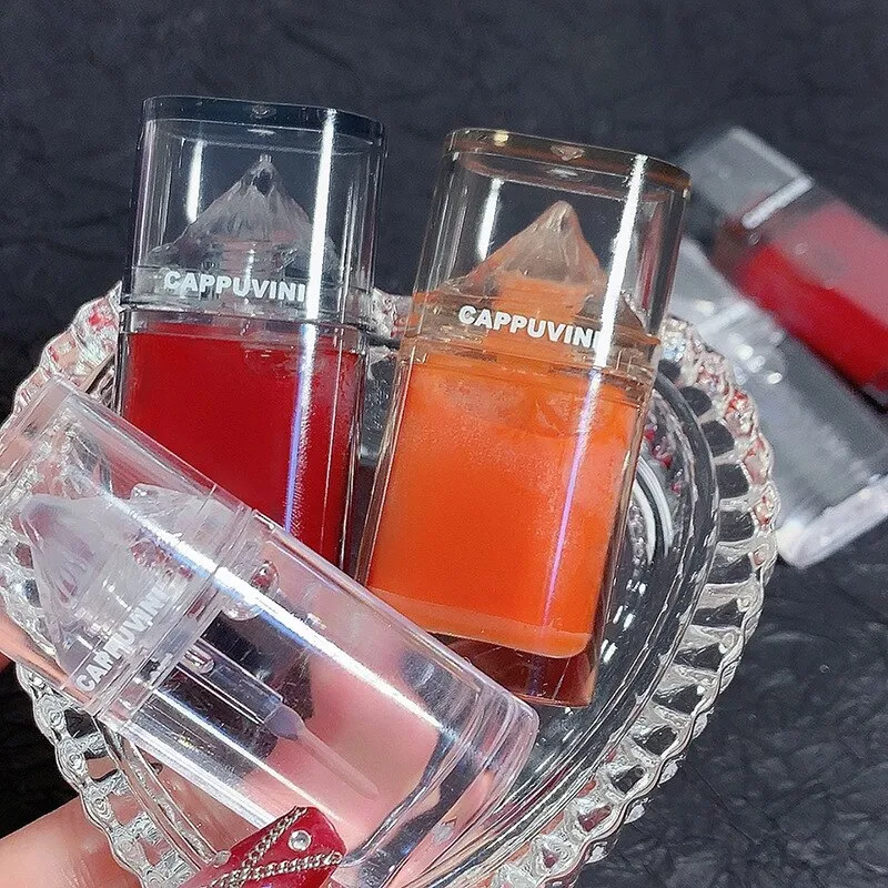 Ice Mountain Lip Gloss Mirror Transparent Lip Oil Crystal Jelly Lip Glaze Long Lasting Moisturizing Liquid Lipstick Lip Cosmetic